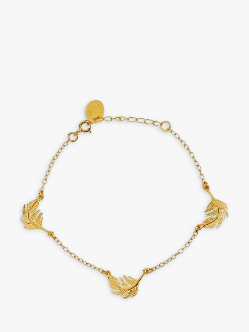 Alex Monroe Feather Chain Bracelet, Gold at John Lewis & Partners