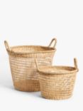 John Lewis Woven Seagrass Laundry Baskets, Set of 2, Natural