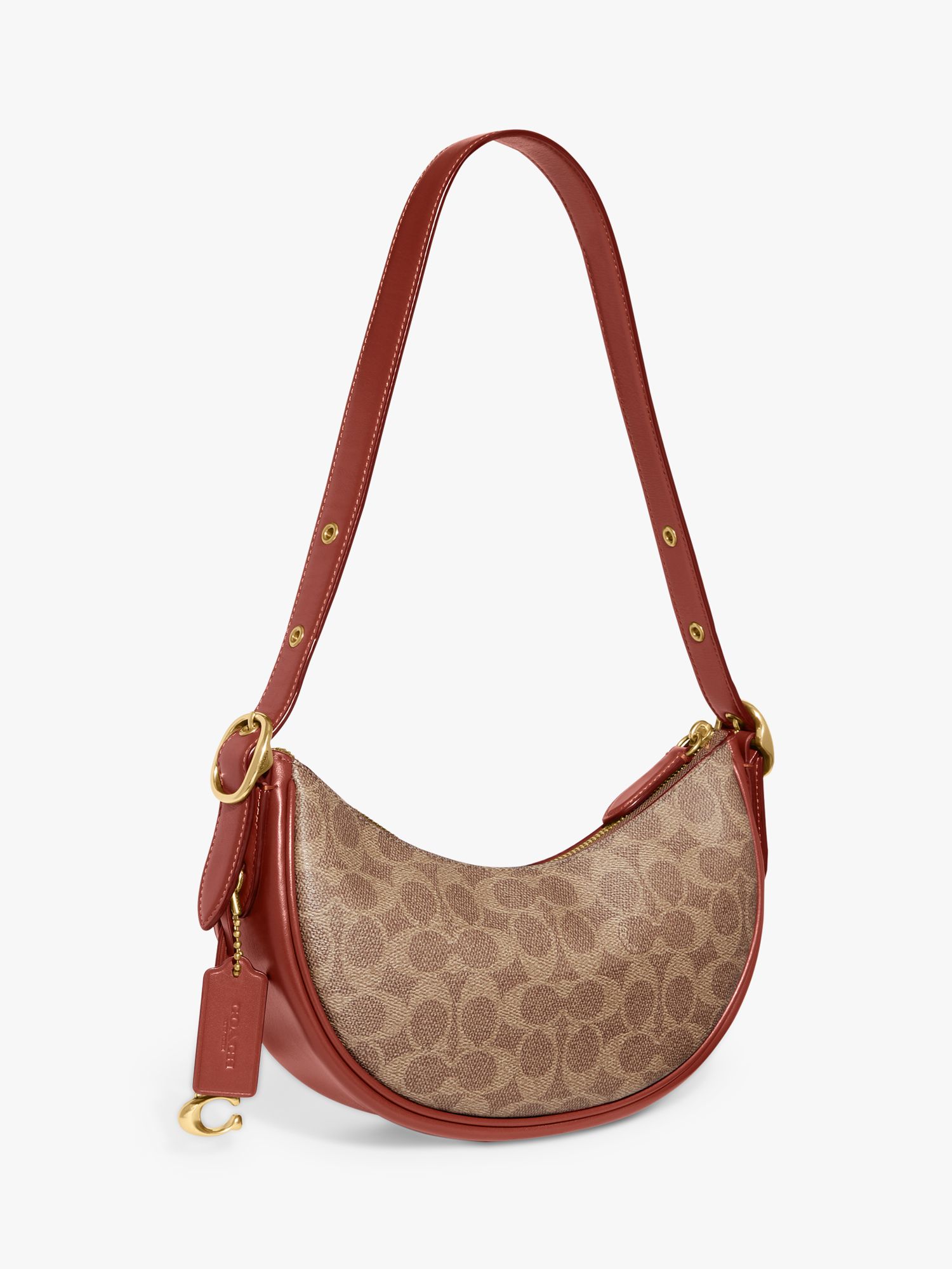 Coach Signature Canvas Phone Crossbody Bag, Tan Rust/Signature at John  Lewis & Partners