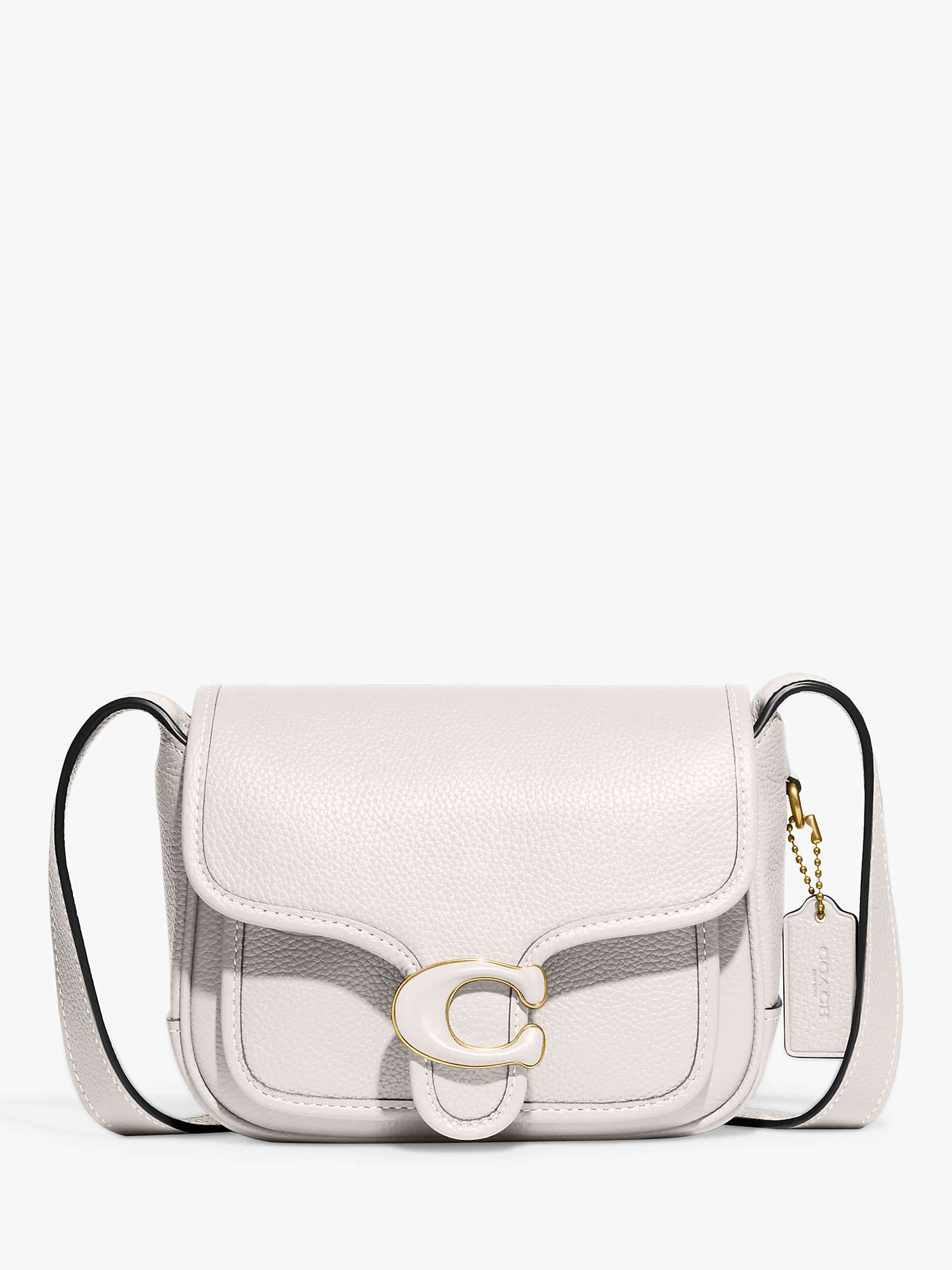 Coach Tabby 19 Leather Messenger Bag, Chalk at John Lewis & Partners