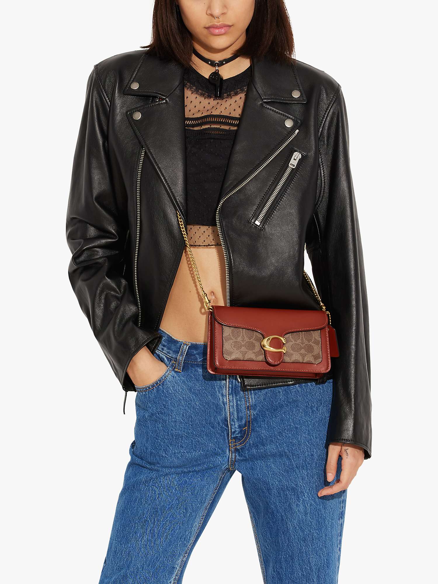 Buy Coach Tabby Signautre Canvas Chain Clutch Bag Online at johnlewis.com