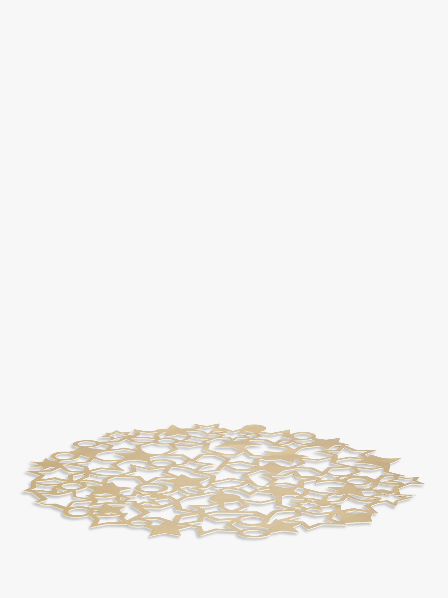 John Lewis CutOut Stars PVC Round Placemats, Set of 2, Gold