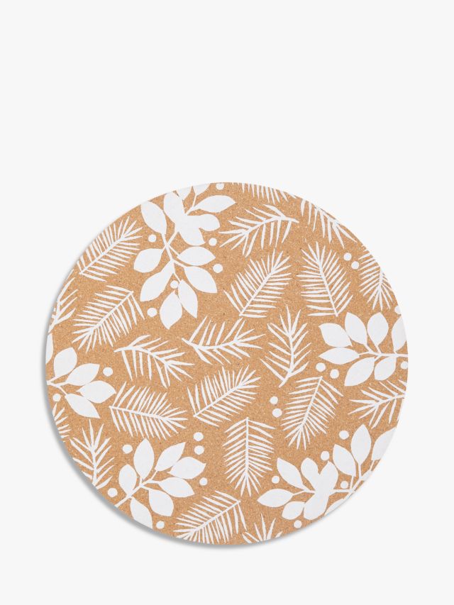 John Lewis Round Cork Placemats, Set of 4, Natural