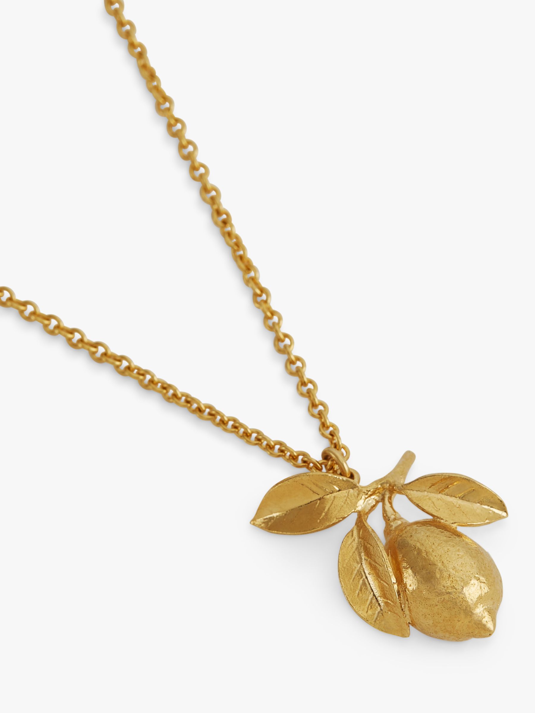 Alex Monroe Lemon Pendant Necklace, Gold at John Lewis & Partners