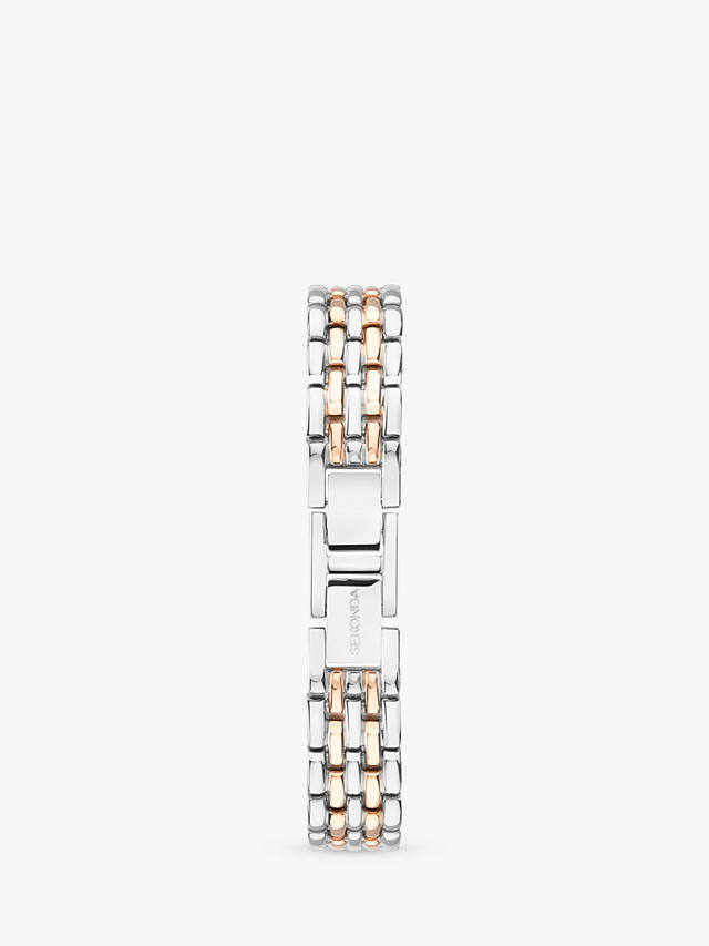 Sekonda 40555 Women's Square Roman Numeral Bracelet Strap Watch, Silver/Rose Gold