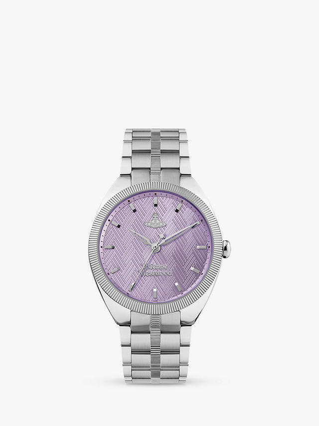 Vivienne Westwood Women's The Mews Bracelet Strap Watch, Silver/Purple