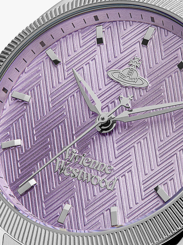 Vivienne Westwood Women's The Mews Bracelet Strap Watch, Silver/Purple