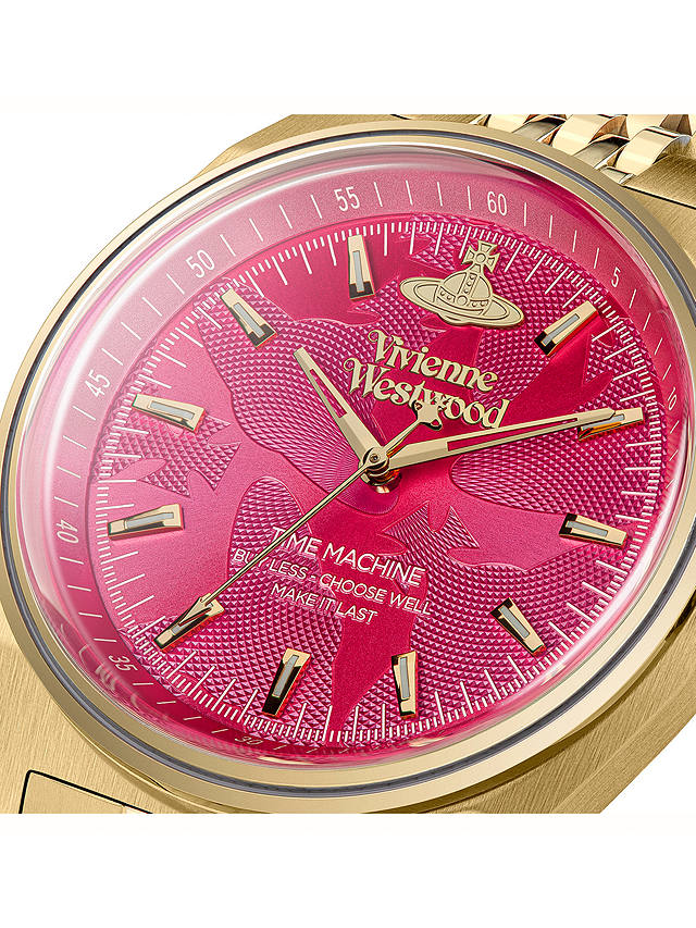 Vivienne Westwood Women's Lady Sydenham Bracelet Strap Watch, Gold/Hot Pink