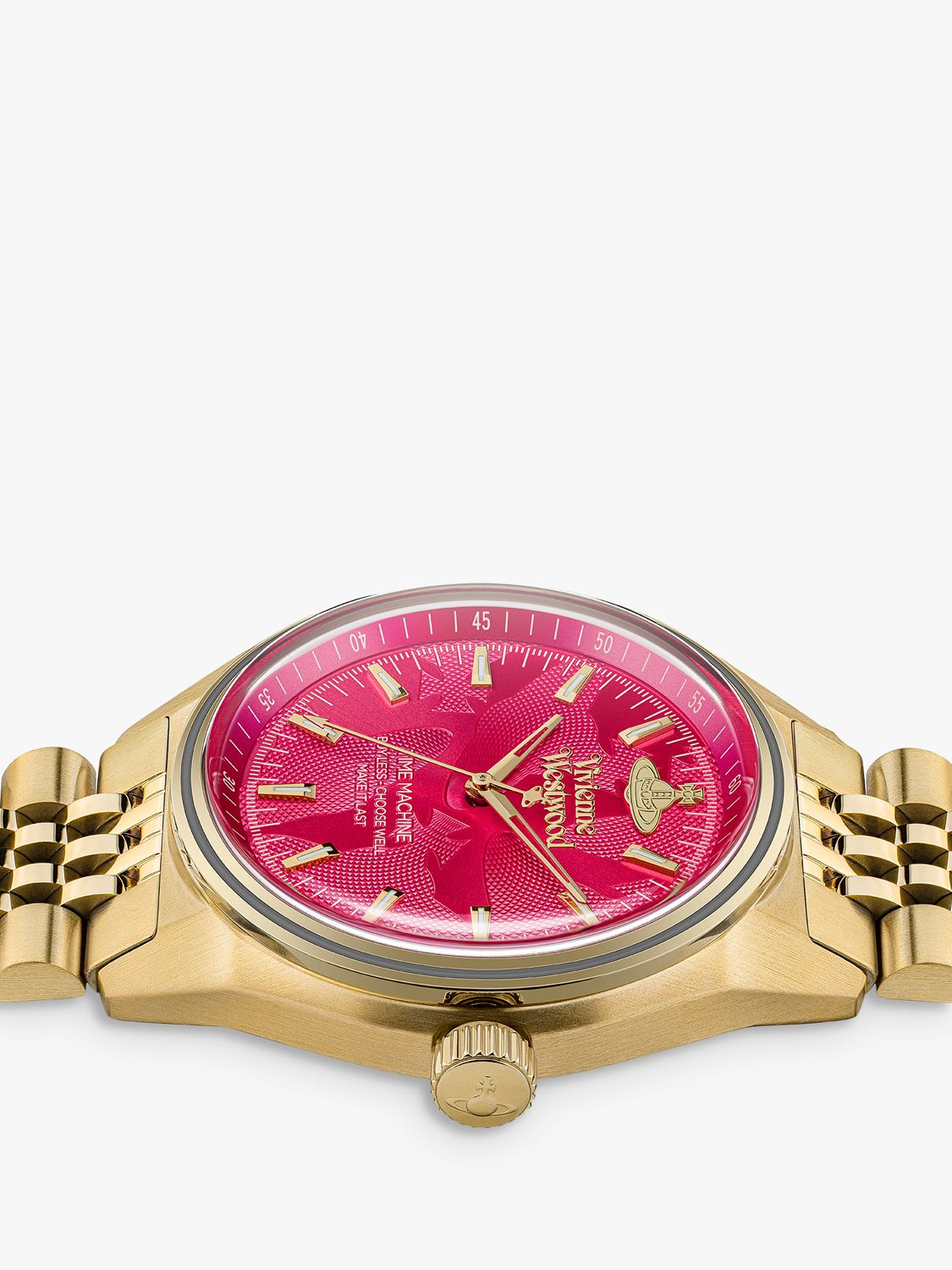 Vivienne Westwood Women's Lady Sydenham Bracelet Strap Watch, Gold/Hot Pink VV251RRGD