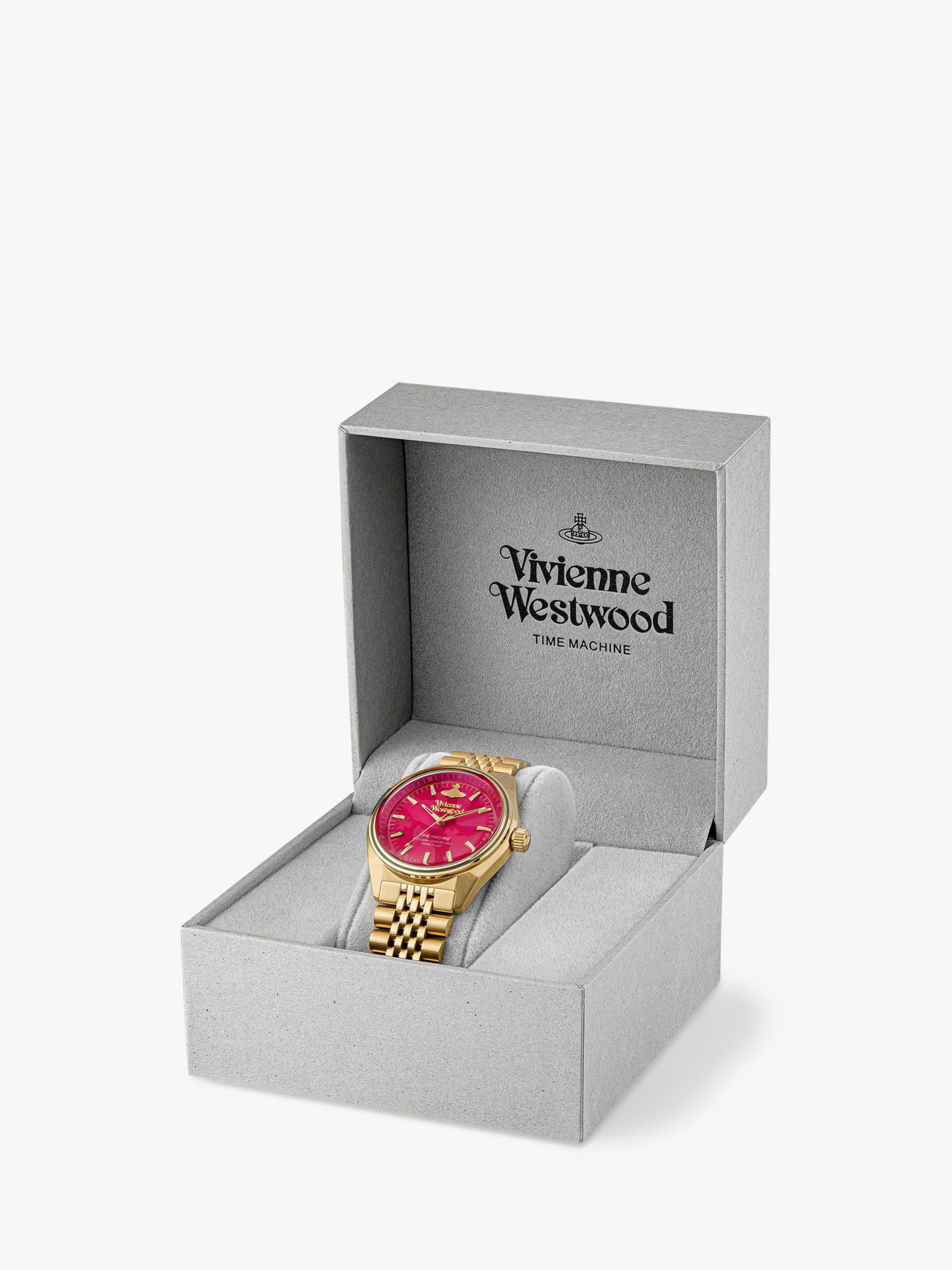 Vivienne Westwood Women's Lady Sydenham Bracelet Strap Watch, Gold/Hot Pink VV251RRGD