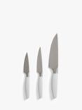 John Lewis ANYDAY Soft Grip Stainless Steel Kitchen Knife Set, 3 Piece, Grey