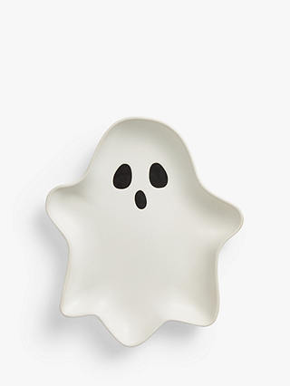 John Lewis Halloween Ghost Stoneware Plate, 20cm, White