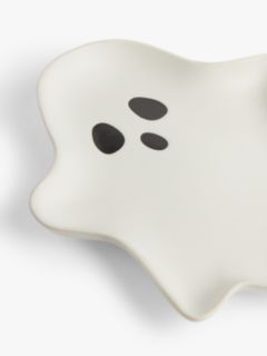 John Lewis Halloween Ghost Stoneware Plate, 20cm, White