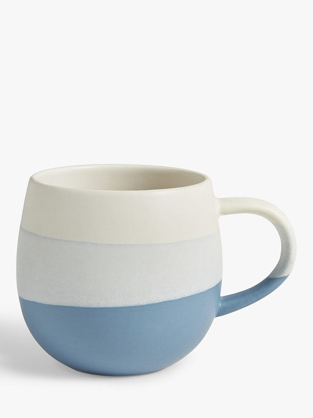 John Lewis Dipped Glaze Stoneware Mug, 400ml, Light Blue