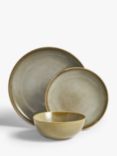 John Lewis Field Reactive Glaze Stoneware Dinnerware Set, 12 Piece, Brown