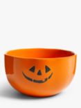 John Lewis Halloween Stoneware Pumpkin Face Small Bowl, 13cm, Orange