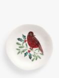 John Lewis Flora Robin Fine China Mince Pie Plate, 15cm, Red/Multi