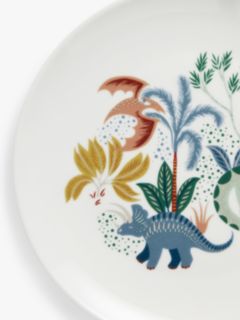 John Lewis Kids' Dinosaur Porcelain Plate, 20.5cm, Multi