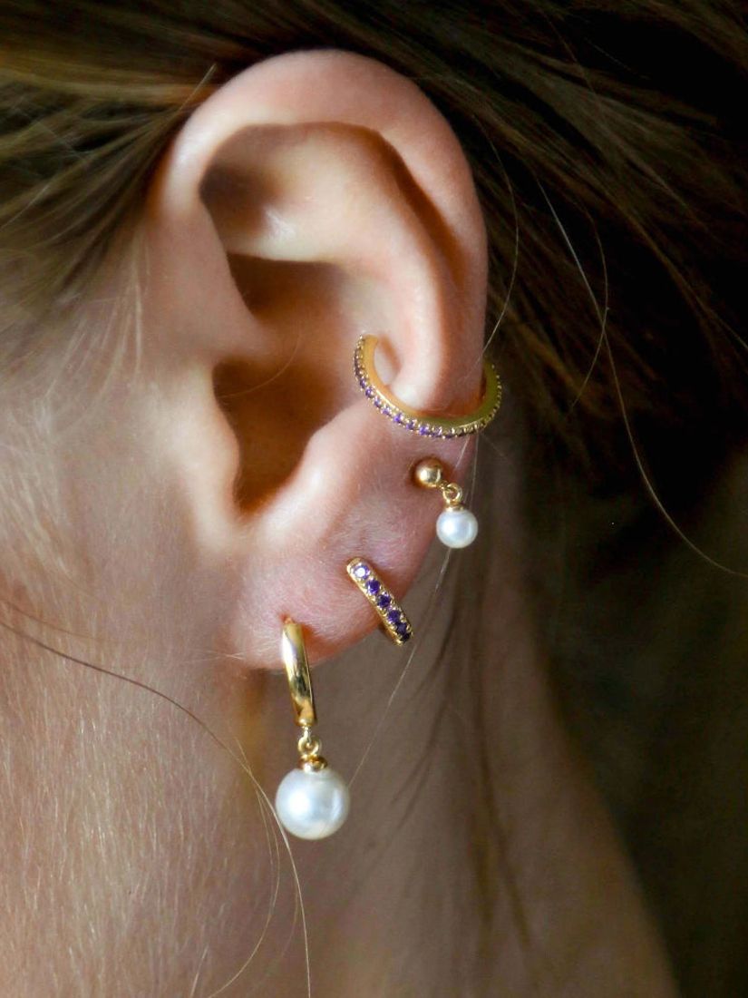 Buy Orelia Pearl Drop Huggie Hoop Earrings Online at johnlewis.com
