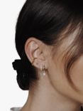 Orelia Swarovski Opal Drop Huggie Hoop Earrings, Pale Gold
