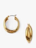 Orelia Interlocking Hoop Earrings, Pale Gold