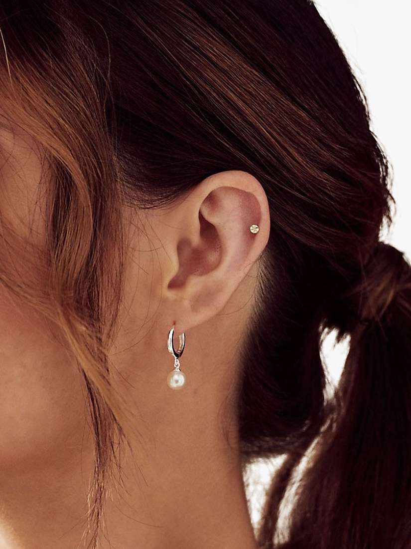 Buy Orelia Pearl Drop Huggie Hoop Earrings Online at johnlewis.com