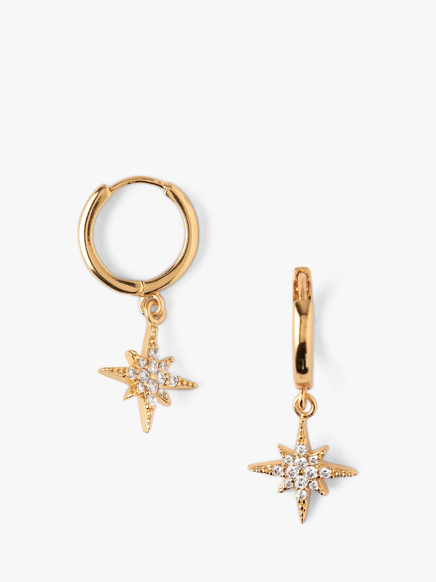 Buy Orelia Crystal Star Drop Huggie Hoop Earrings, Pale Gold Online at johnlewis.com