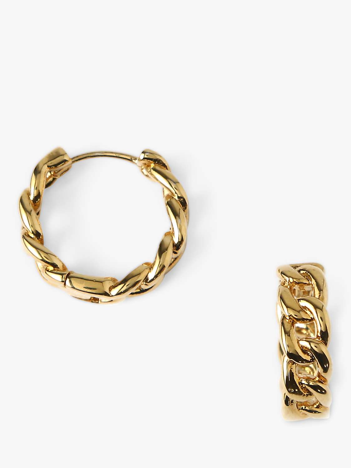 Buy Orelia Chain Huggie Hoop Earrings, Pale Gold Online at johnlewis.com
