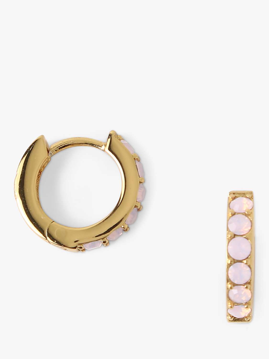 Buy Orelia Rose Opal Swarovski Pave Huggie Hoop Earrings, Pale Gold Online at johnlewis.com