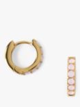 Orelia Rose Opal Swarovski Pave Huggie Hoop Earrings, Pale Gold