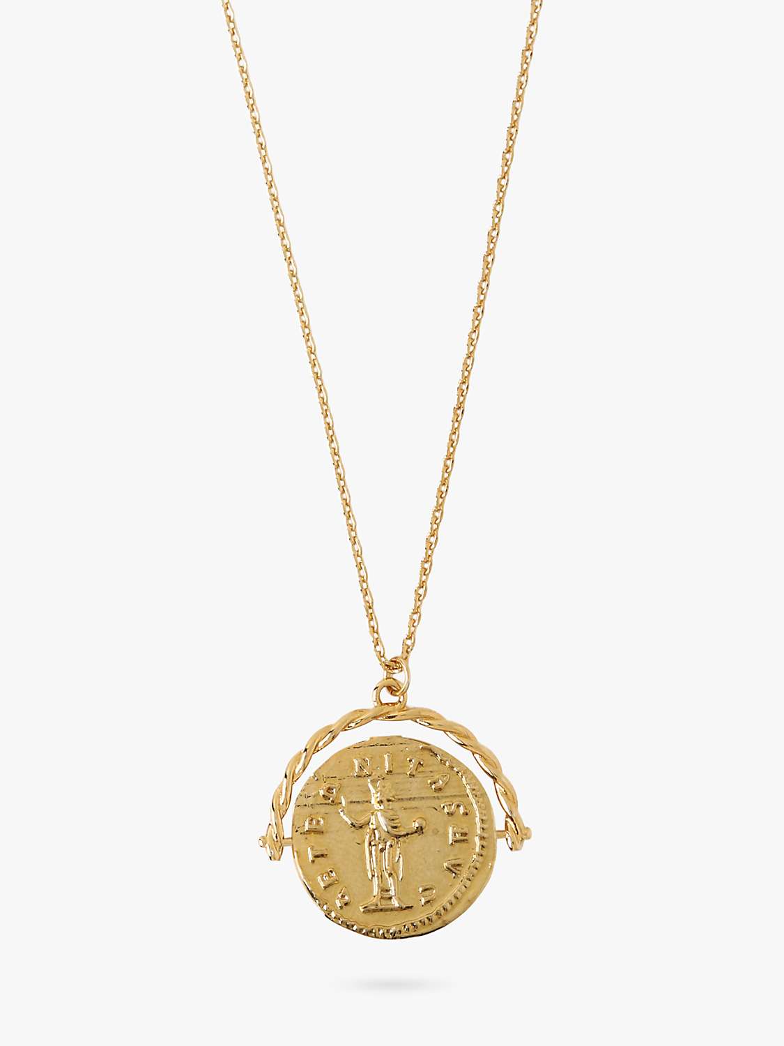 Buy Orelia Medallion Spinner Necklace, Pale Gold Online at johnlewis.com