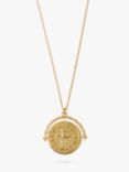 Orelia Medallion Spinner Necklace, Pale Gold