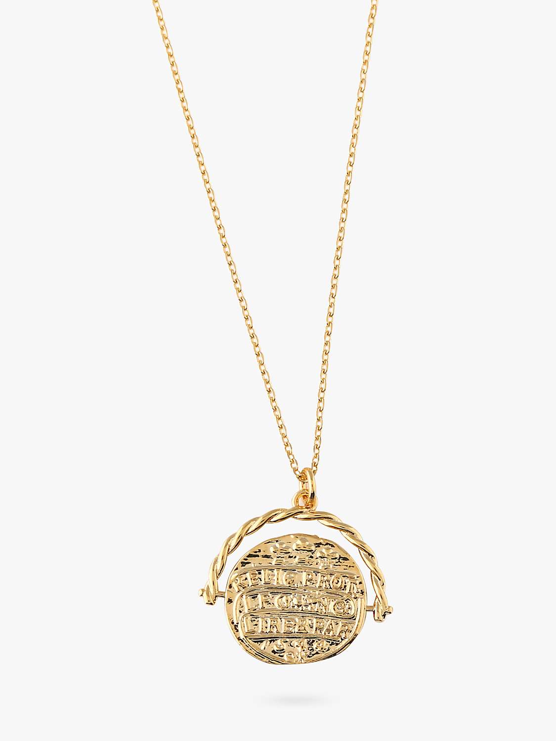 Buy Orelia Medallion Spinner Necklace, Pale Gold Online at johnlewis.com