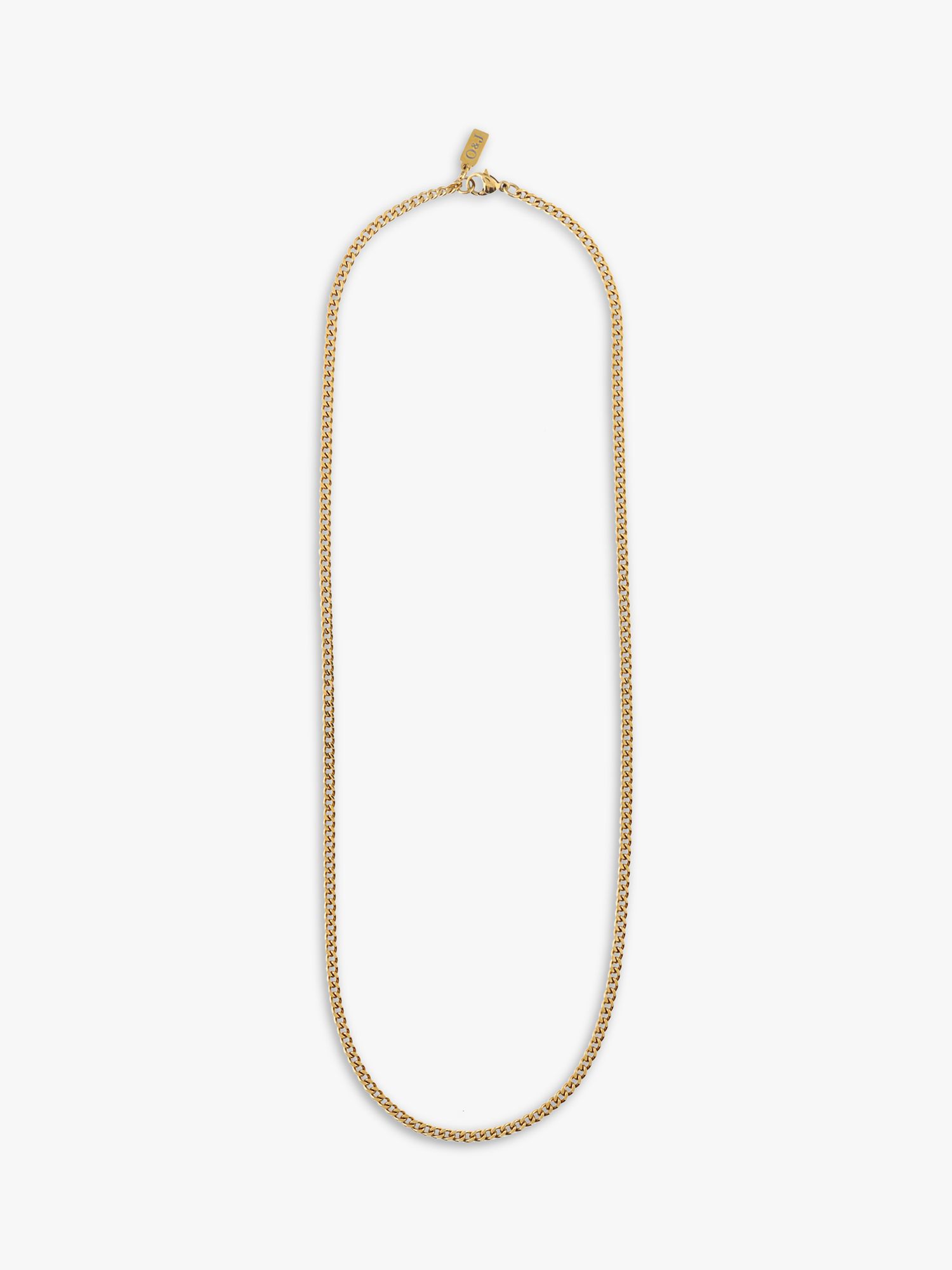 Orelia Fine Curb Chain, Pale Gold