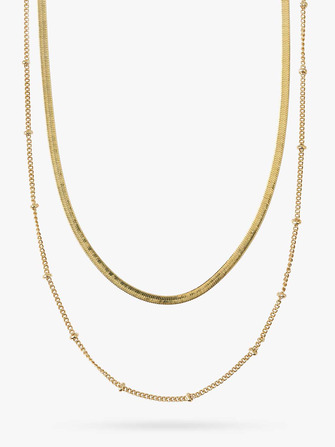 Buy Orelia Satellite & Snake Layered Chain Necklace, Pale Gold Online at johnlewis.com