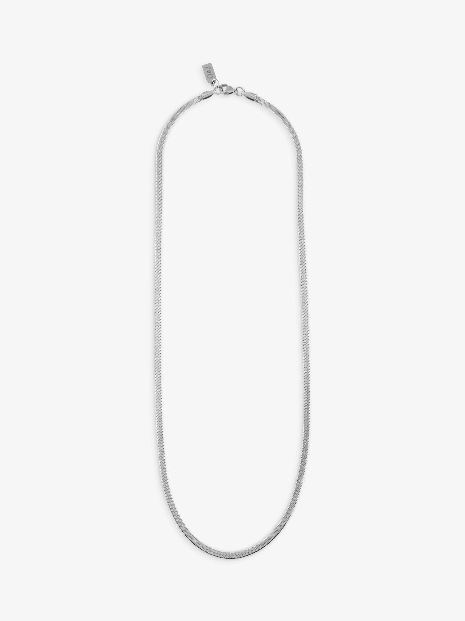 Orelia Fine Snake Chain Necklace, Silver at John Lewis & Partners