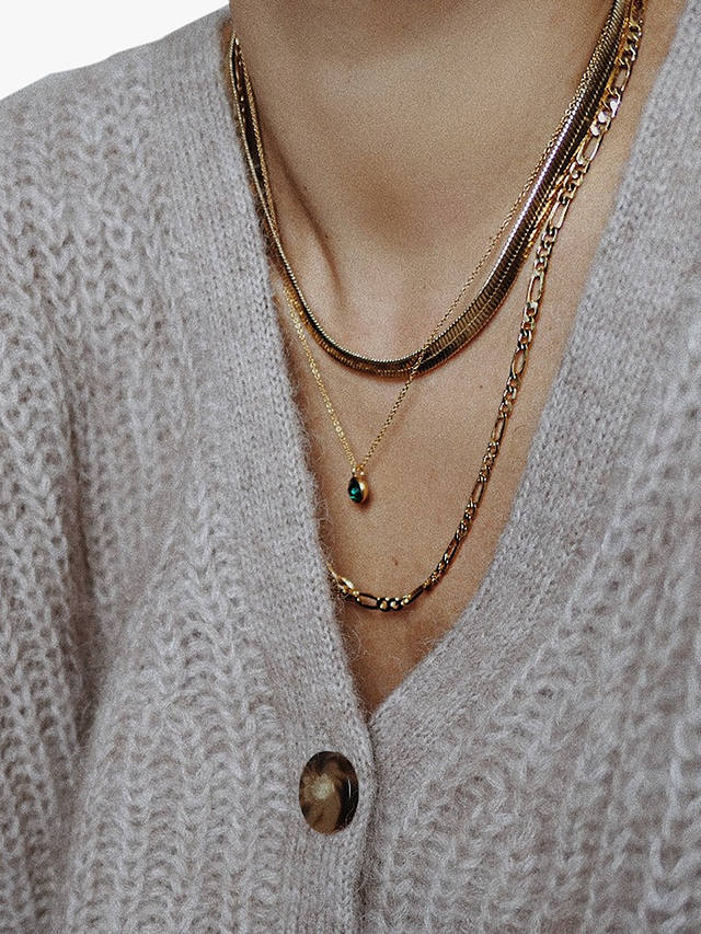 Orelia Swarovski Emerald Ditsy Necklace, Gold