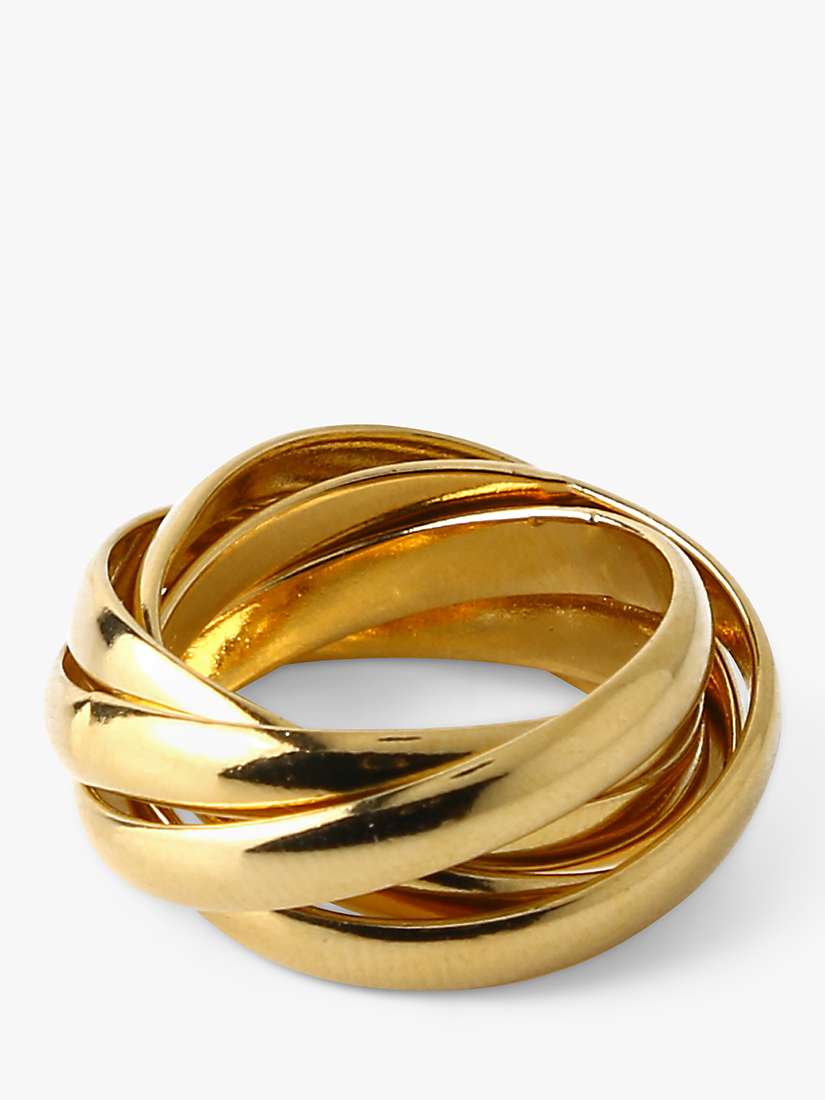 Buy Orelia Interlocking Rings, Pale Gold Online at johnlewis.com