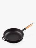 Le Creuset Cast Iron Signature Saute Pan with Wood Handle, 28cm, Satin Black