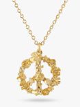 Alex Monroe Flower and Leaf Round Pendant Necklace, Gold