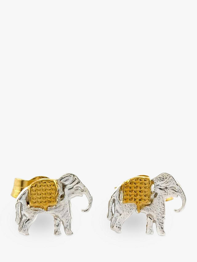 Alex Monroe Miniature Elephant Stud Earrings, Gold/Silver
