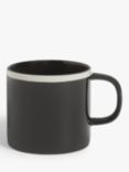 John Lewis ANYDAY Contrast Rim Stoneware Mug, 280ml, Black