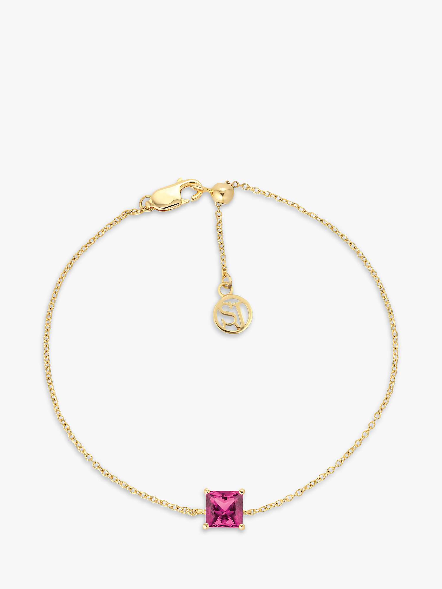 Buy Sif Jakobs Jewellery Ellera Quadrato 18k Gold Plated Pink Zirconia Bracelet, Gold Online at johnlewis.com