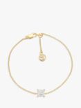 Sif Jakobs Jewellery Ellera Quadrato 18k Gold Plated White Zirconia Bracelet, Gold