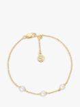 Sif Jakobs Jewellery Padua Three Pearl Chain Bracelet, Gold