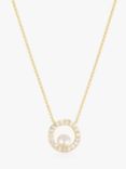 Sif Jakobs Jewellery Ponza Circolo Cubic Zirconia and Freshwater Pearl Round Pendant Necklace, Gold