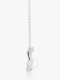 Sif Jakobs Jewellery Ponza Circolo Cubic Zirconia and Pearl Round Pendant Necklace, Silver