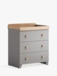 Little Acorns Classic Two-Tone Changing Table Dresser, Grey/Oak