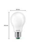 Philips Ultra Efficient 60W A60 E27 LED Classic Bulb, Pack of 2, Warm White