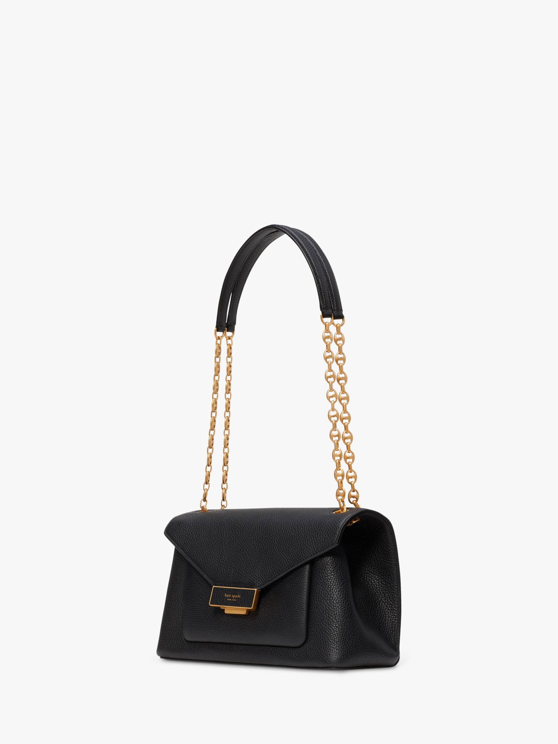 Kate Spade black leather crossbody bag with chain handle